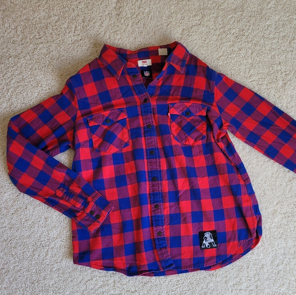 New England Patriots NFL Levi's Flannel Snap Front Shirt